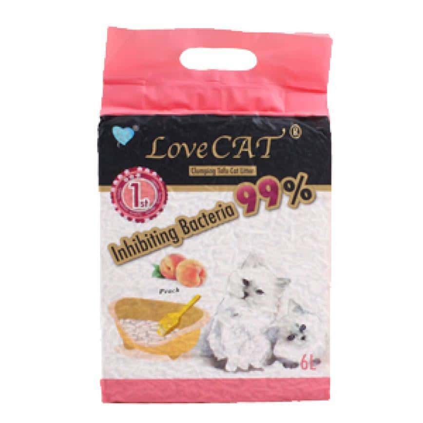 LoveCAT 天然健康 豆腐貓砂 水蜜桃味 真空包裝 6L (圖片2)