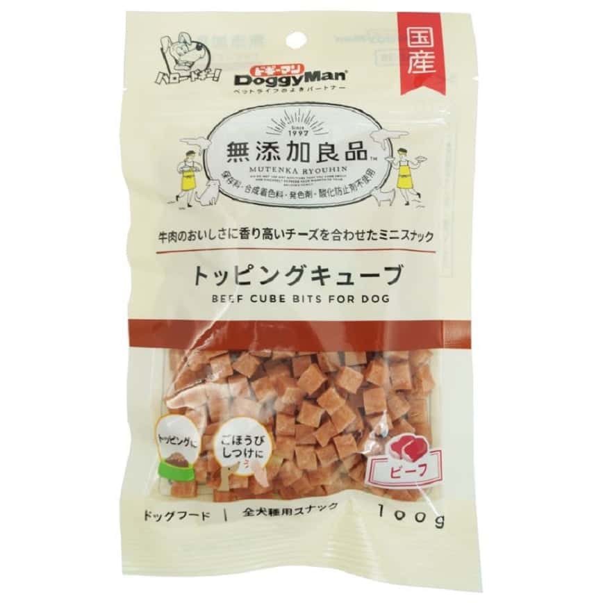 DoggyMan 日本製狗零食 無添加良品 牛肉小方粒 100g (圖片2)