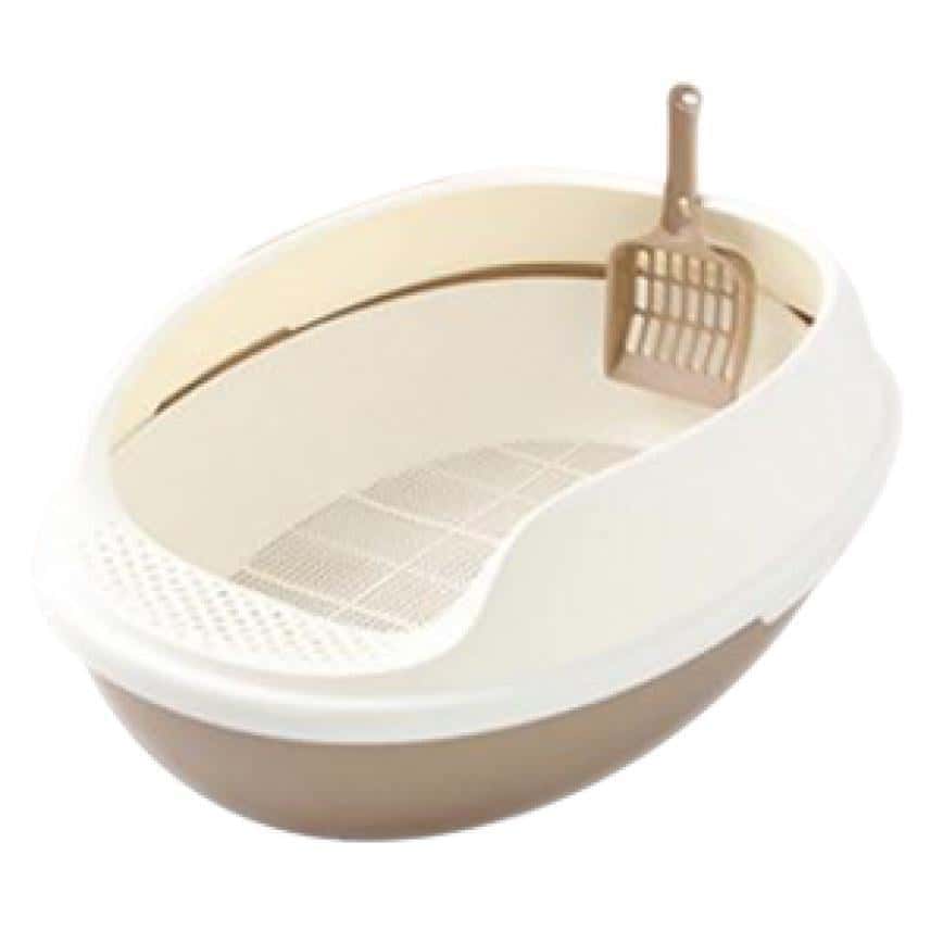 防噴濺高級雙層木砂貓砂盆 橢圓 (啡) (圖片2)