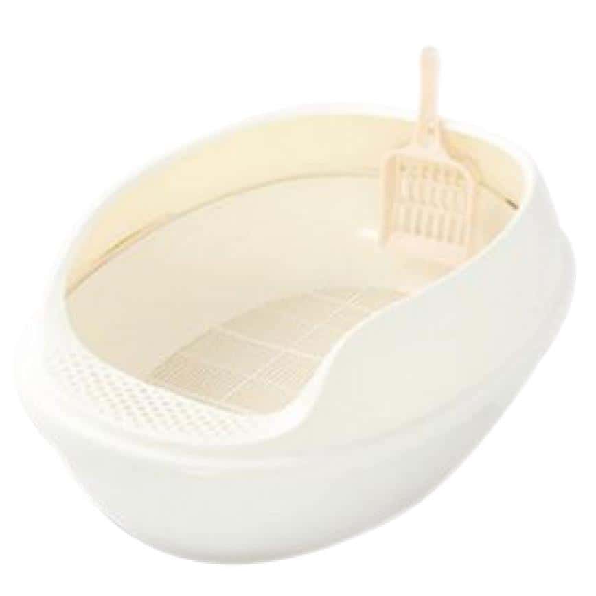 防噴濺高級雙層木砂貓砂盆 橢圓 (白) (圖片2)