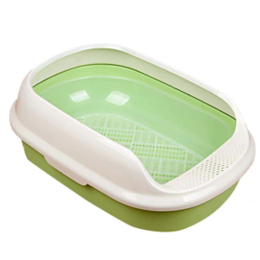 防噴濺高級雙層木砂貓砂盆 長方型 (綠) (圖片2)