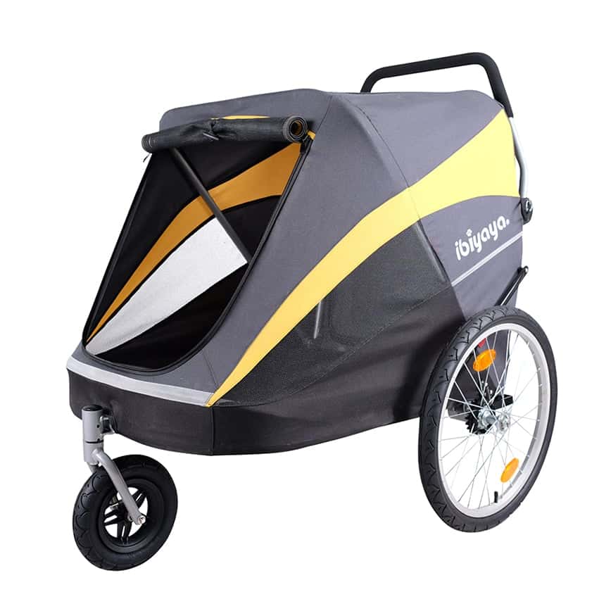 IBIYAYA 寵物車 黃金巴士充氣胎寵物推車 2.0進化版 黃灰 (IBI-FS2180-YG) (圖片2)