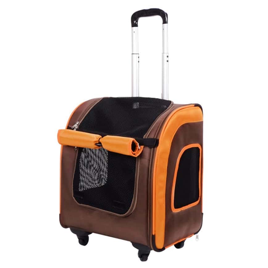IBIYAYA 寵物背包 Liso後背平行寵物拉桿包 咖啡橘 (IBI-FC1705-BR) (圖片2)