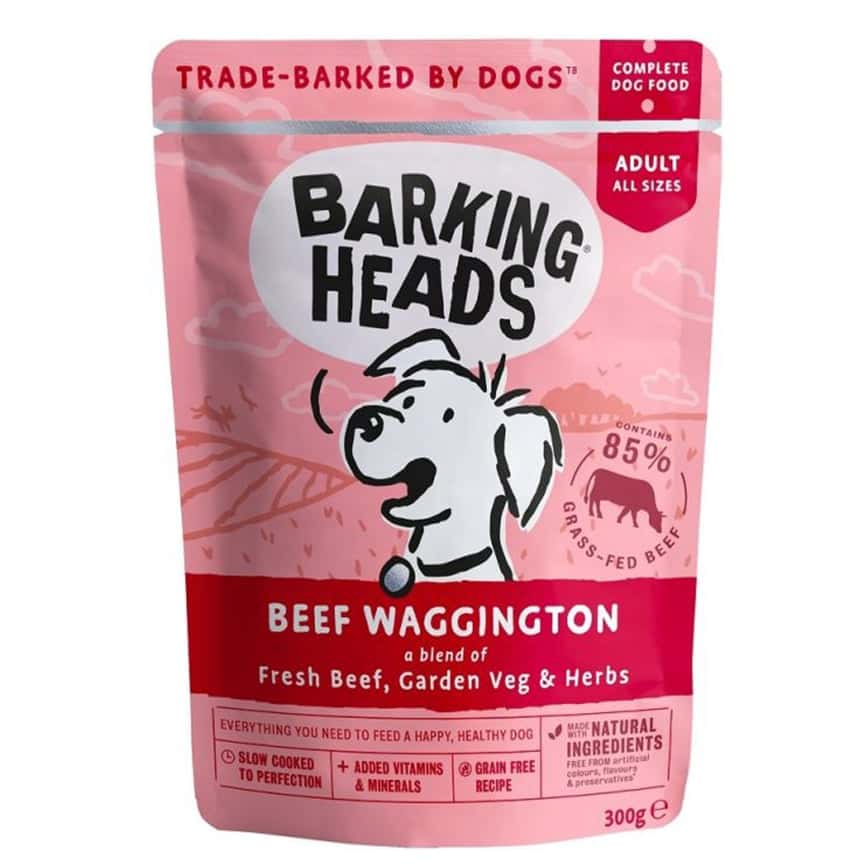 Barking Heads 狗濕糧 無穀物食用濕包 牛肉 300g (BHWB) (桃紅色) (新舊包裝隨機) (圖片2)