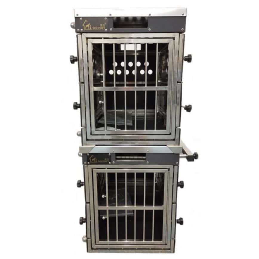 Solidpet蘇力 寵物籠 貓籠狗籠 ABS板折疊飛機籠組合 無輪款 三號 (STAC-120-BK) (圖片2)