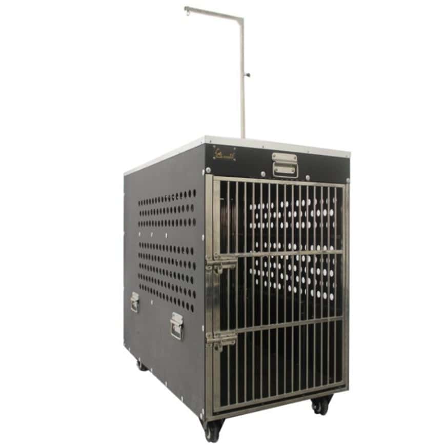 Solidpet蘇力 寵物籠 貓籠狗籠 ABS板固定飛機籠 風扇有輪款 四號 (STAC-130-BK) (圖片2)