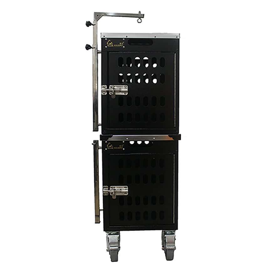 Solidpet蘇力 寵物籠 貓籠狗籠 鋁固定飛機籠組合 有輪款 三號 黑色 (ALAC-208-BK) (圖片2)