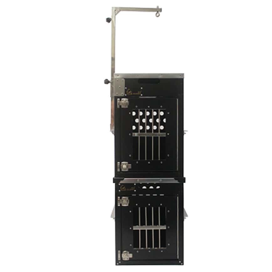 Solidpet蘇力 寵物籠 貓籠狗籠 鋁板固定飛機籠組合 抽屜無輪新款 二號 黑色 (ALAC-253-BK) (圖片2)