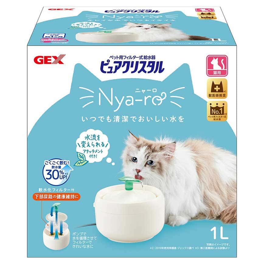 GEX 飲水機 日本版 2022新款 貓用循環式飲水器 1L (圖片2)