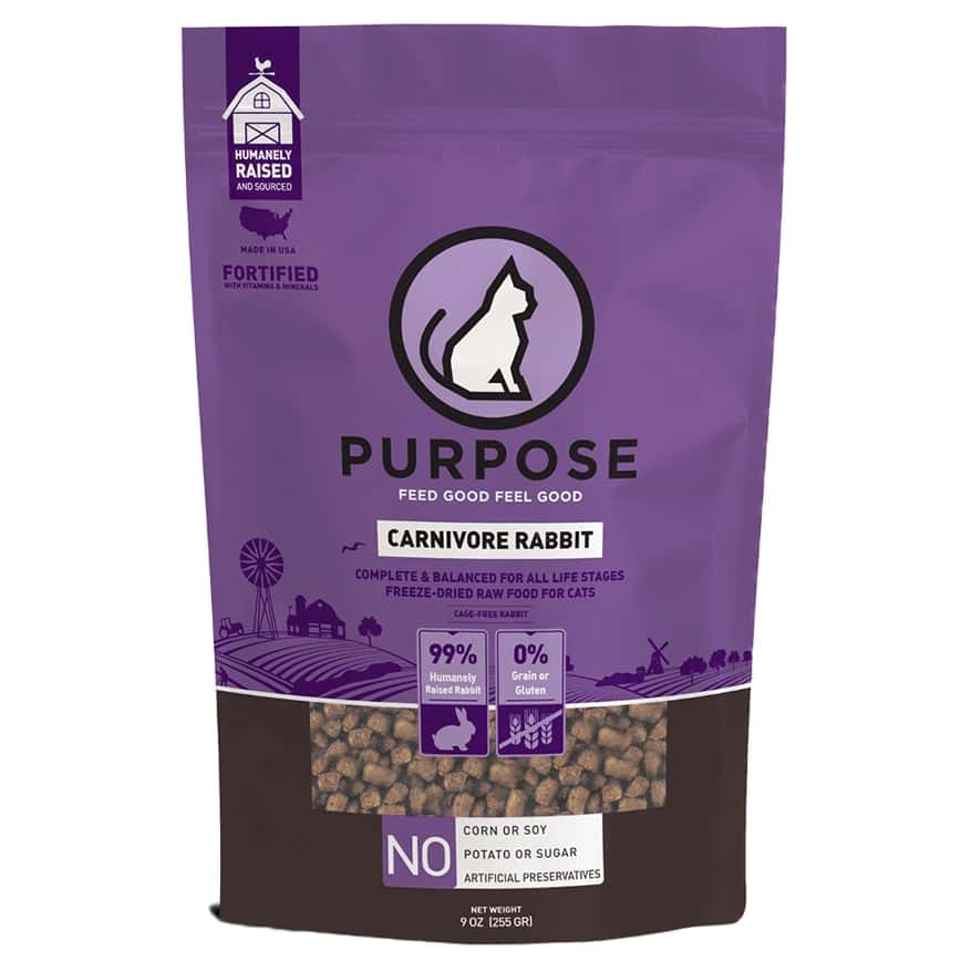 PURPOSE 貓糧 凍乾脫水生肉肉粒 單一蛋白 兔肉 9oz (655412) (圖片2)