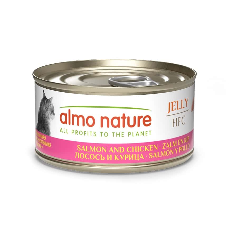 Almo Nature Jelly HFC 貓罐頭 天然系列 三文魚+雞肉 70g (9030) (圖片2)