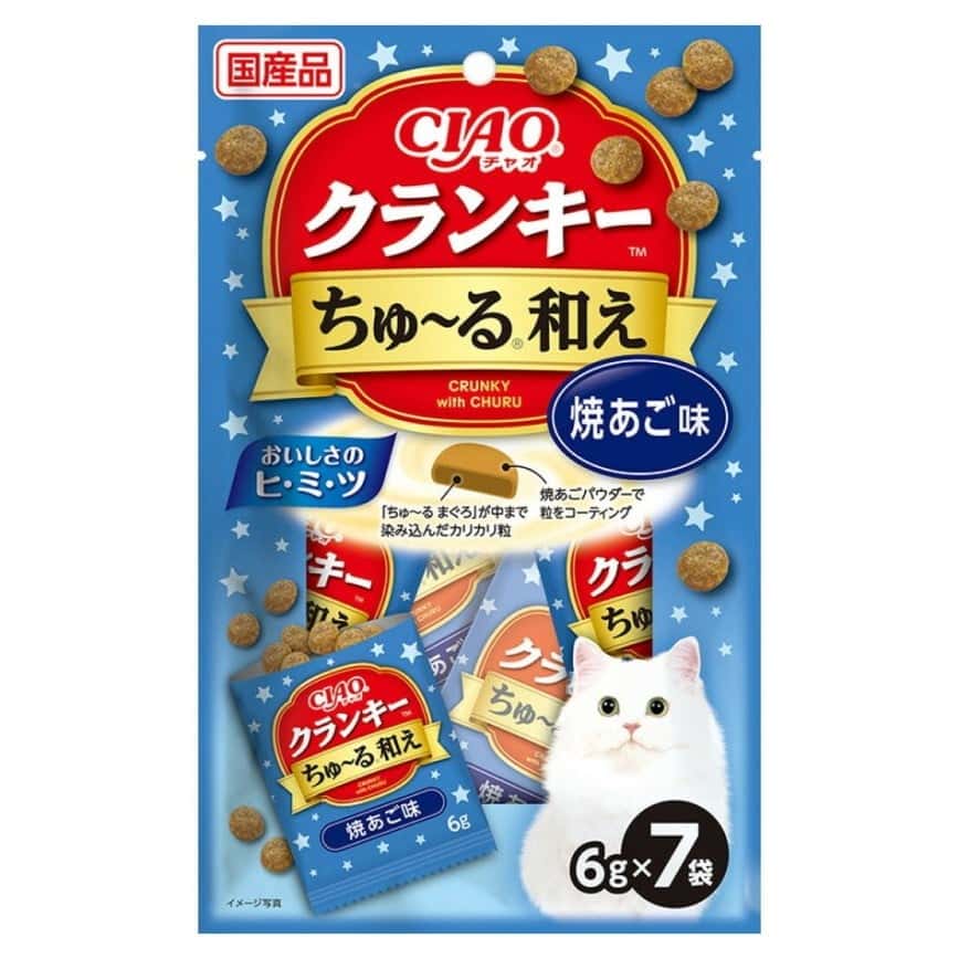 CIAO 貓零食 日本夾心貓餅 燒飛魚 6g 7袋入 (P-344) (圖片2)