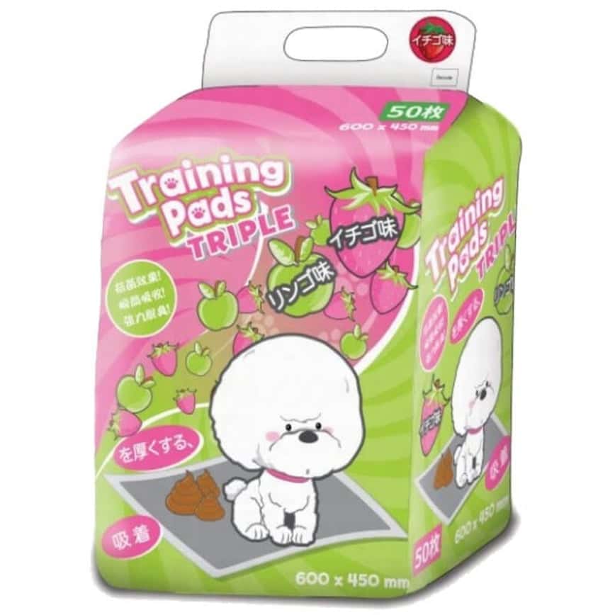 TRIPLE Training Pads 寵物尿墊 狗尿墊 狗尿片 士多啤梨味 [45x60 2尺 50枚] (圖片2)