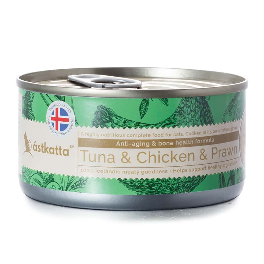 Astkatta 冰島罐 貓罐頭 增强活力主食配方 白鰹吞拿雞肉白蝦 170g (P00022-1) (新舊包裝隨機發貨) (圖片2)