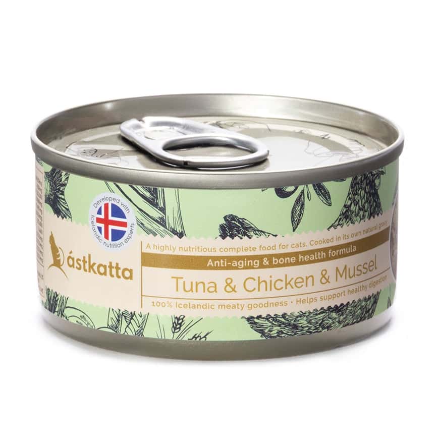 Astkatta 冰島罐 貓罐頭 增强活力主食配方 白鰹吞拿雞肉貽貝 80g (P00102) (新舊包裝隨機發貨) (圖片2)