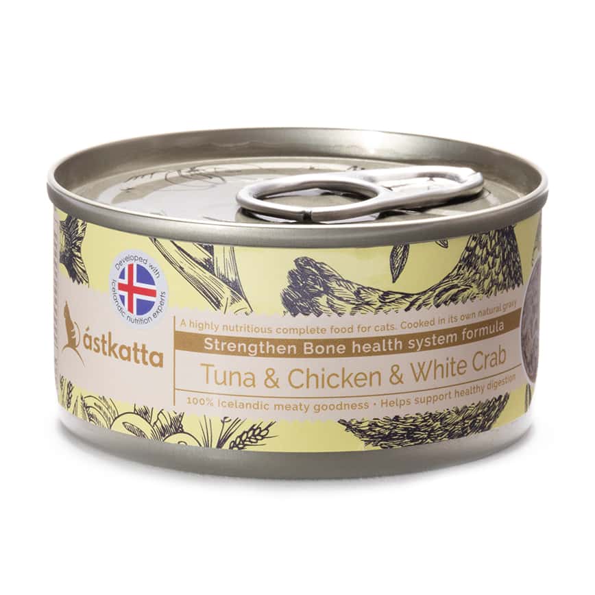 Astkatta 冰島罐 貓罐頭 强化關節主食配方 白鰹吞拿雞肉白蟹肉 80g (P00055-1) (新舊包裝隨機發貨) (圖片2)