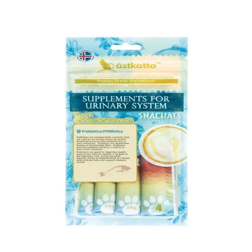 Astkatta 貓零食 營養肉泥 泌尿友善系列 白鰹吞拿魚+新鮮走地雞+海鱸魚 14gx4 (P00045) (圖片2)