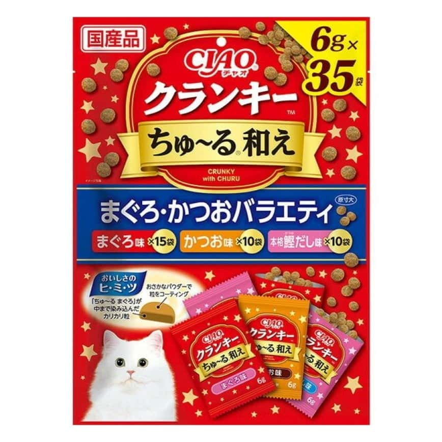 CIAO 貓零食 日本夾心貓餅 金槍魚+鰹魚組合裝 6g 35袋入 (P-349) (圖片2)