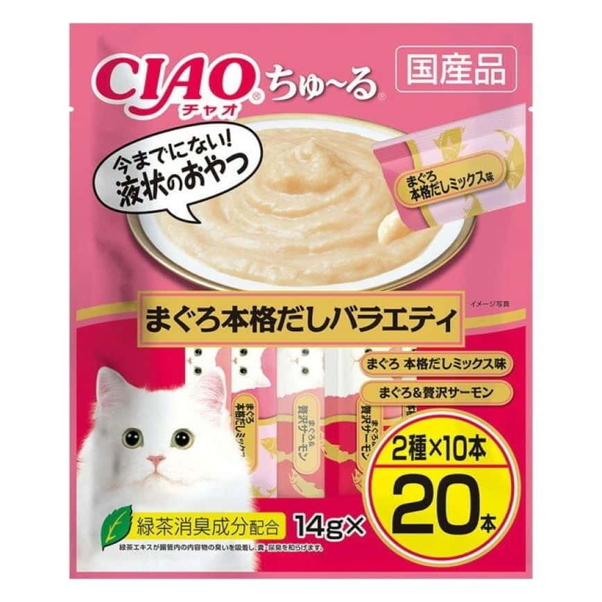 CIAO 肉泥 貓零食 本格金槍魚高湯組合裝 14g 20本入 (DSC-02) (圖片2)