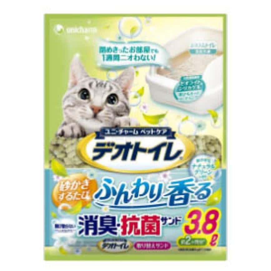 Unicharm 日本消臭大師消臭抗菌沸石 矽膠貓砂 田園花香味 3.8L (圖片2)
