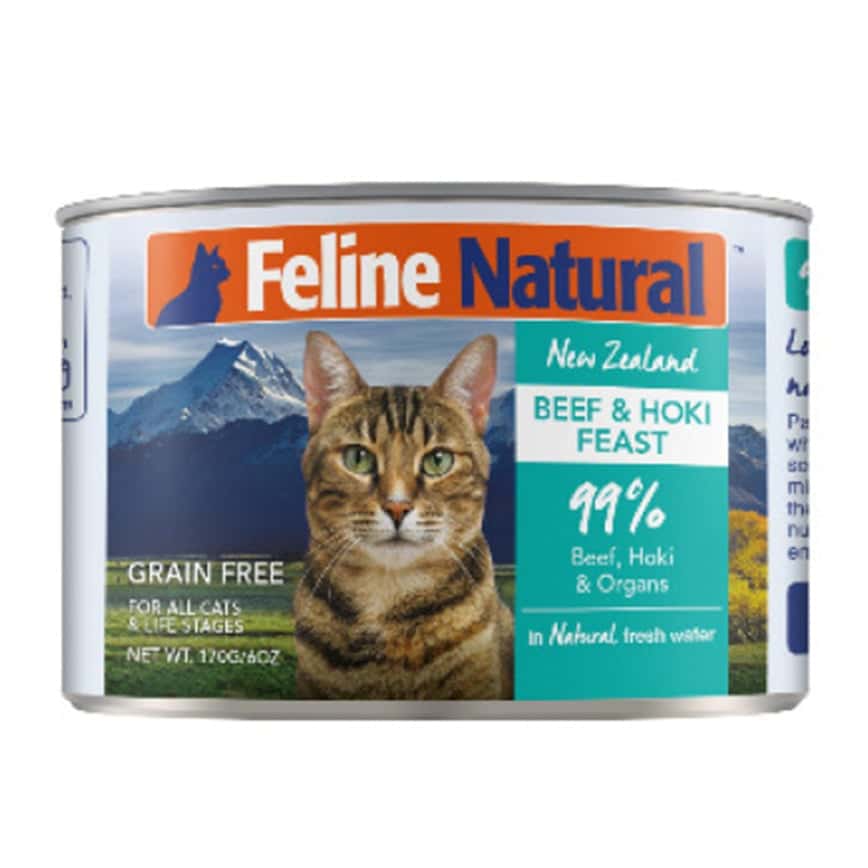 Feline Natural 主食貓罐頭 牛肉及藍尖尾鱈魚盛宴 170g (F9-C-BH170) (圖片2)