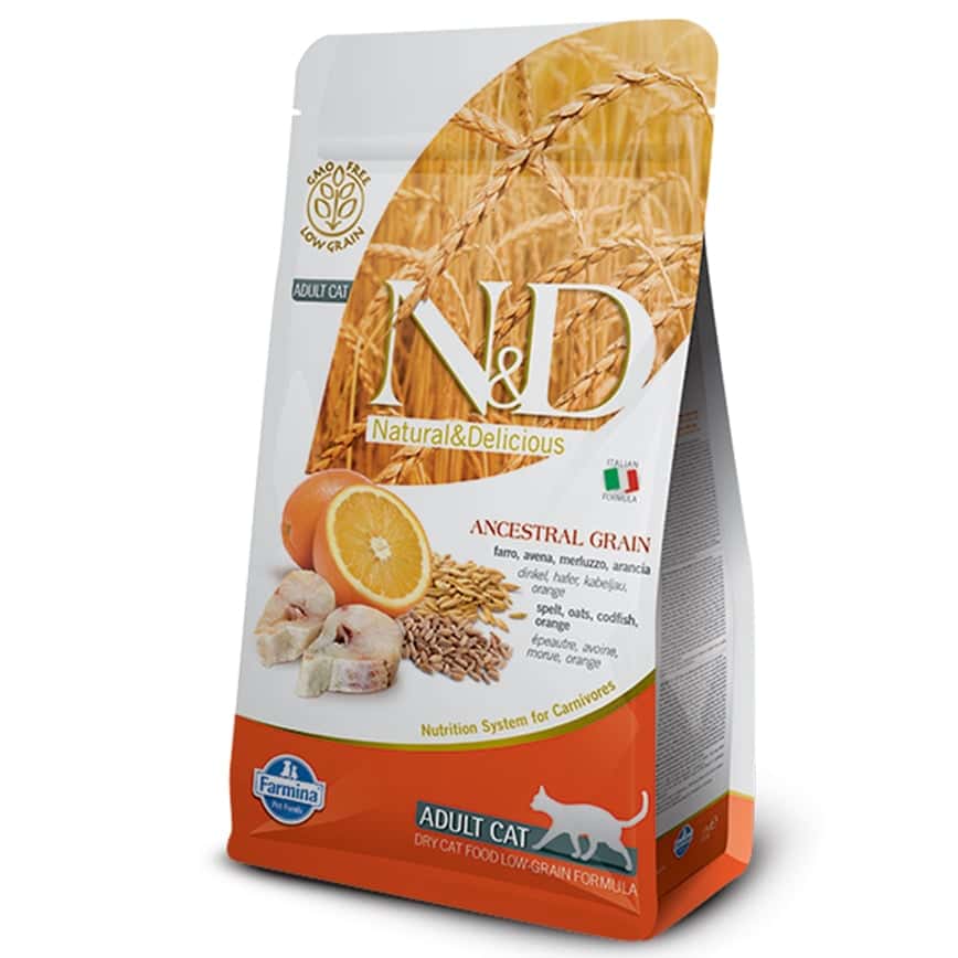 Farmina N&D 貓糧 低穀物貓糧 成貓配方 橙+魚 1.5kg (NDLCF015) (圖片2)