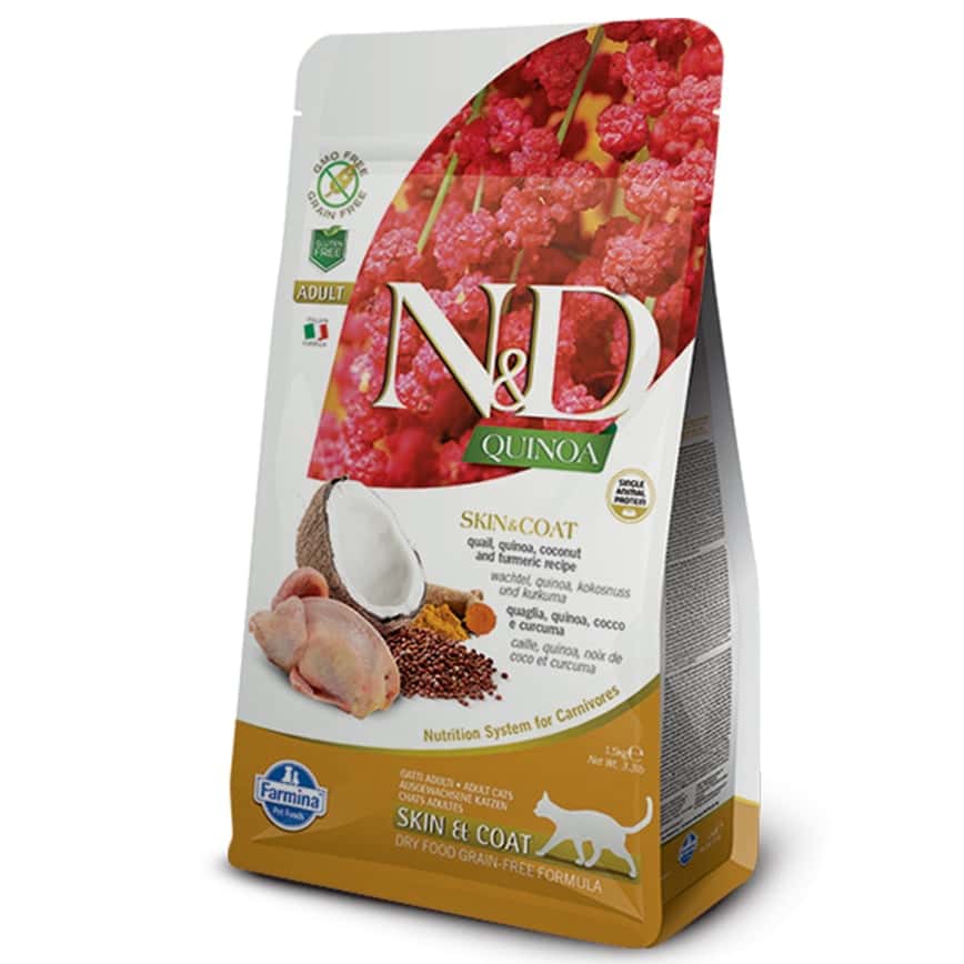 Farmina N&D 貓糧 藜麥功能天然貓糧 皮膚護理配方 鵪鶉 1.5kg (NDQC003) (圖片2)