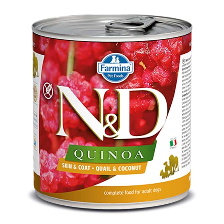 Farmina N&D 狗罐頭 藜麥功能性狗主食罐 皮膚護理配方 鵪鶉椰子 300g (NDDWQD6) (圖片2)