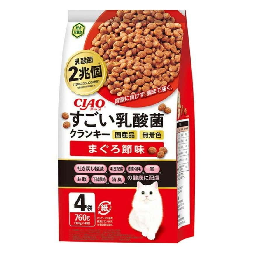 CIAO 貓糧 日本2兆個乳酸菌 金槍魚味 190g 4袋入 (紅) (P-301) (圖片2)