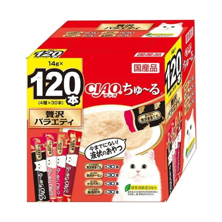 CIAO 肉泥 貓零食 豪華組合裝 14g 120本入 (SC-217) (圖片2)