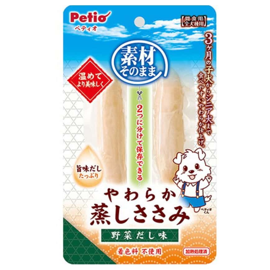 Petio 狗零食 原汁原味 野菜湯味原條蒸雞柳肉 2條裝 (90502886) (圖片2)