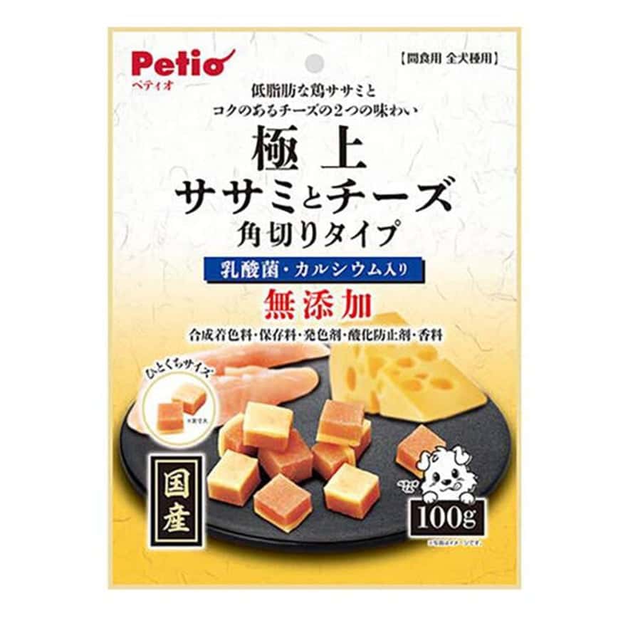 Petio 狗零食 極上 日本產無添加 雞柳肉&芝士 角切粒粒 (+鈣．乳酸菌) 100g (90503013) (圖片2)