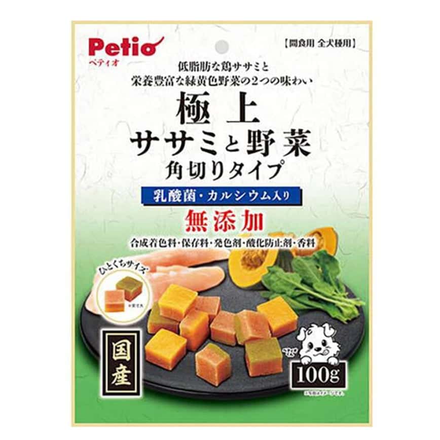 Petio 狗零食 極上 日本產無添加 雞柳肉&野菜 角切粒粒 (+鈣．乳酸菌) 100g (90503014) (圖片2)