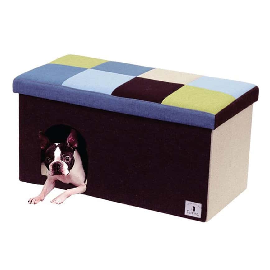 Petio Porta 兩⽤狗屋 藍色格仔 加長型 (91601991) (圖片2)