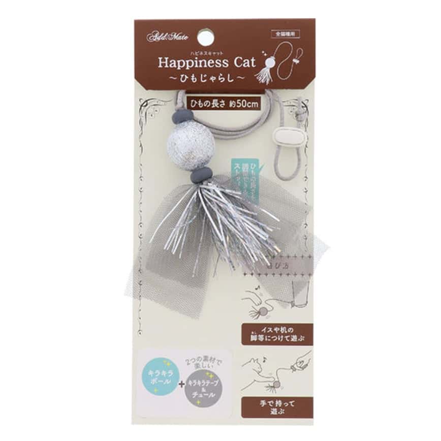 Petio Add Mate 亮絲帶球 手持逗貓繩 銀色 (圖片2)