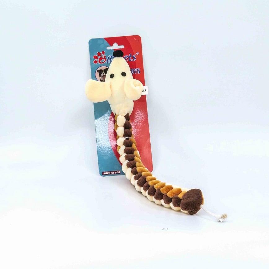 Billipets 狗玩具 三色編織長圓身狗 淺啡 (NS-16254C) (圖片2)