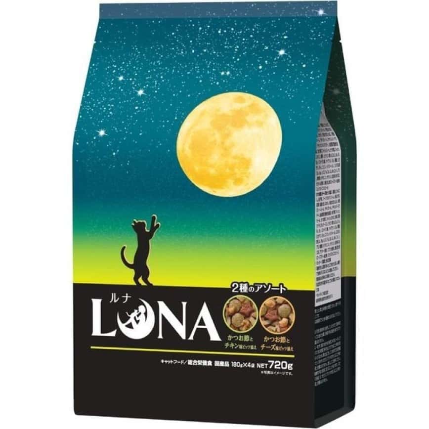 日本Petline 貓糧 LUNA 成貓用 日本國產 鰹魚雞肉+芝士 720g (綠黃) (圖片2)