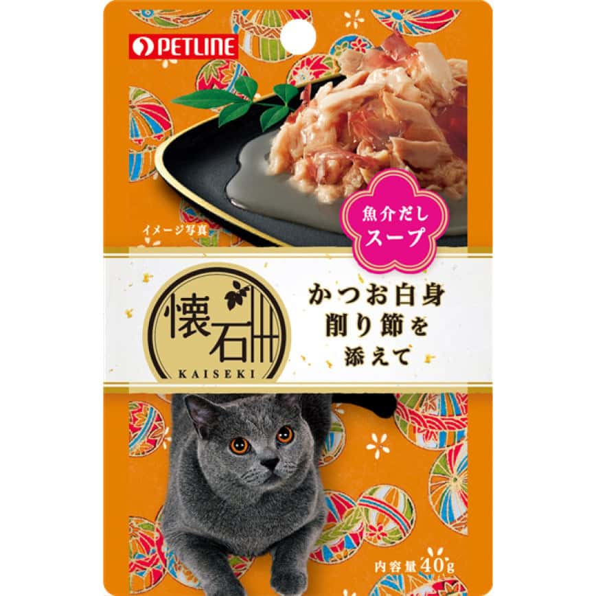 日本Petline 懷石料理 貓餐包 水分補給 鰹魚+鰹魚節 40g (KP10) (圖片2)