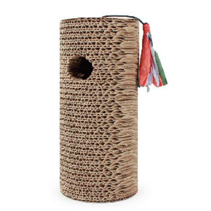 瓦楞紙貓抓板 圓桶搖滾爆竹造型帶鈴鐺球 (圖片2)