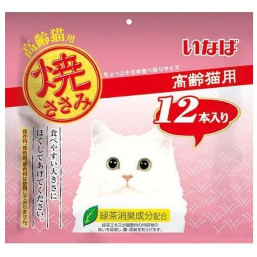 日本INABA烤雞胸肉 高齢貓用雞肉味 12本入 (QSC-18) (粉紅) (非賣品) (圖片2)
