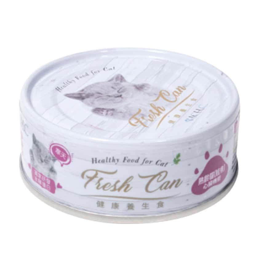 Fresh Can 貓罐頭 慕斯主食罐 高齡貓心臟機機能 鮭魚 80g (紫罐) (FC-0069) (圖片2)