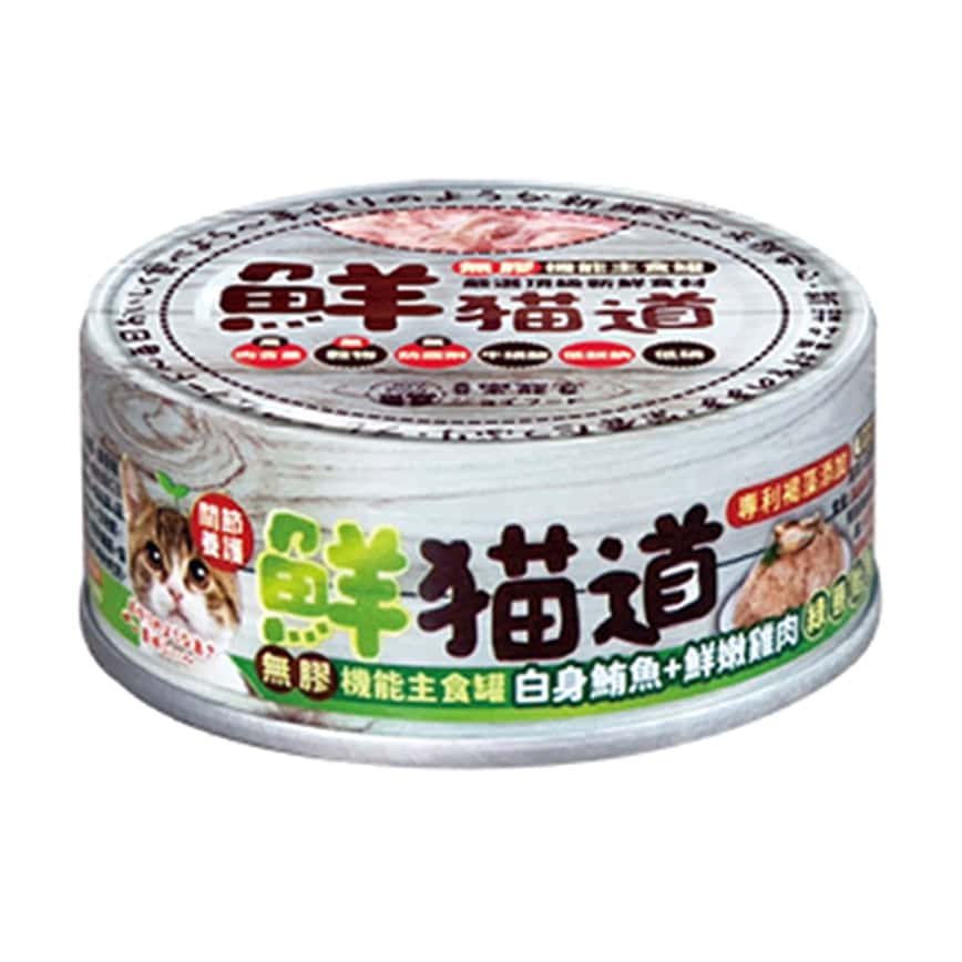 鮮貓道 貓罐頭 主食罐 鮪魚+雞肉 綠唇貽貝 82g (青罐) (JF-6655)  (圖片2)