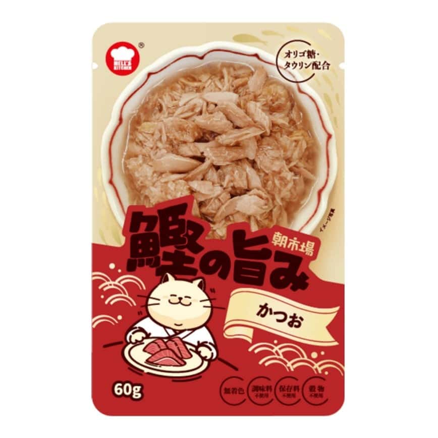日本HELL'S KITCHEN 朝市場 鰹旨味 貓濕糧 鰹魚 60g (圖片2)