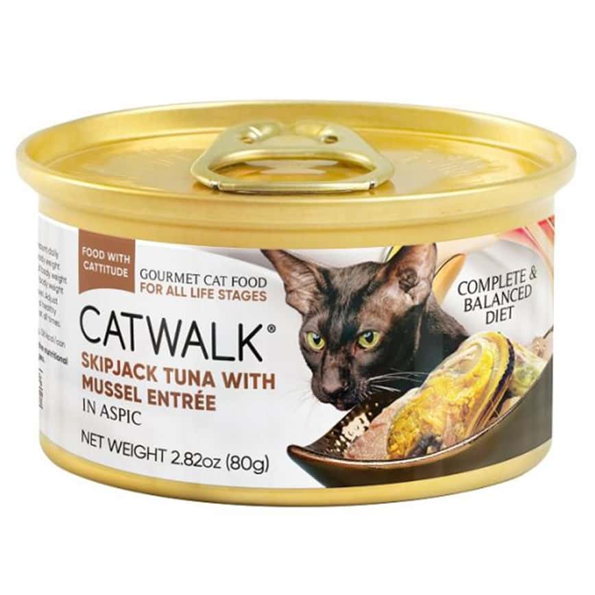 CATWALK 貓主食罐 鰹吞拿魚 + 青口 Skipjack Tuna with Mussel Entrée 80g (CW-LBC) (圖片2)