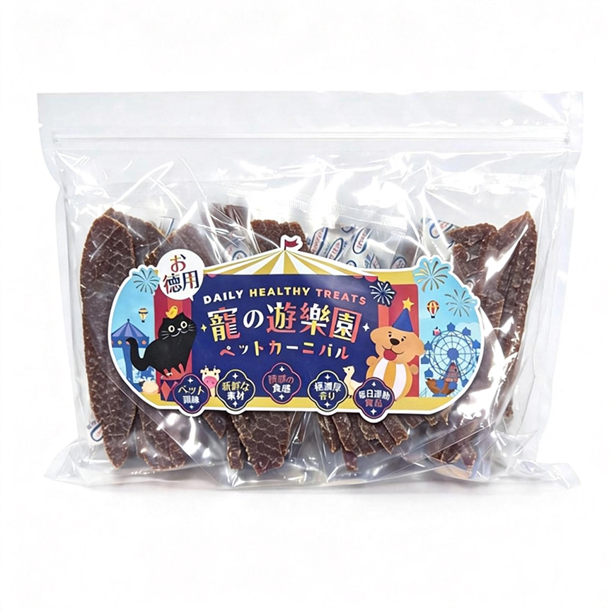 寵之遊樂園 狗零食 訓犬小食 風乾厚切牛肉片 大包裝 1袋8包 (圖片2)