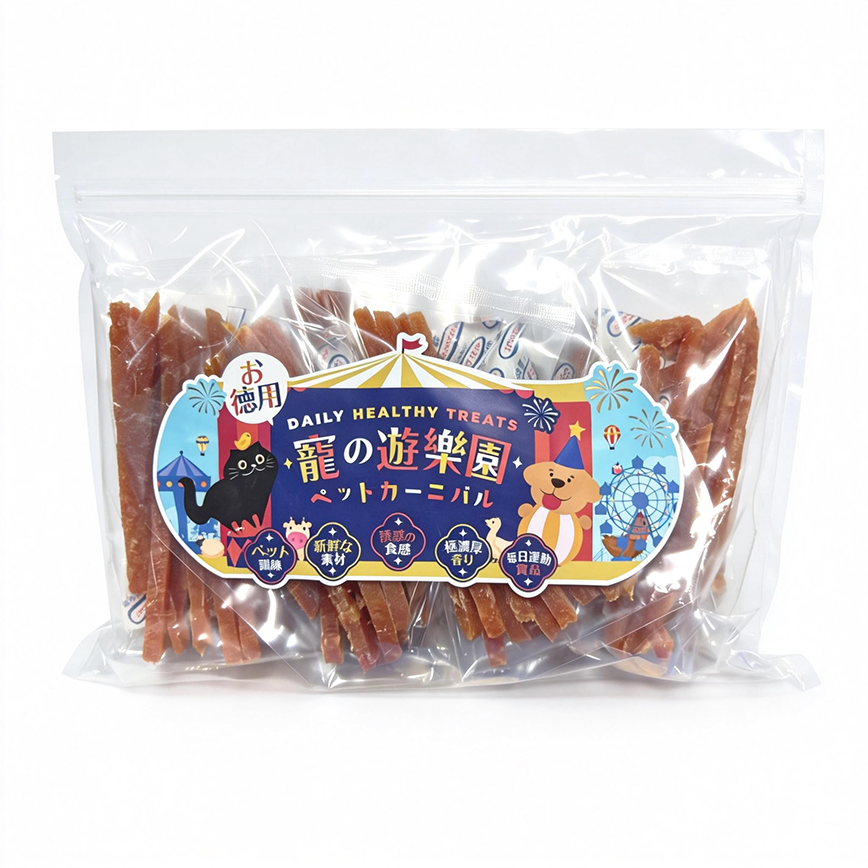 寵之遊樂園 狗零食 訓犬小食 風乾雞肉切條 大包裝 1袋8包 (圖片2)