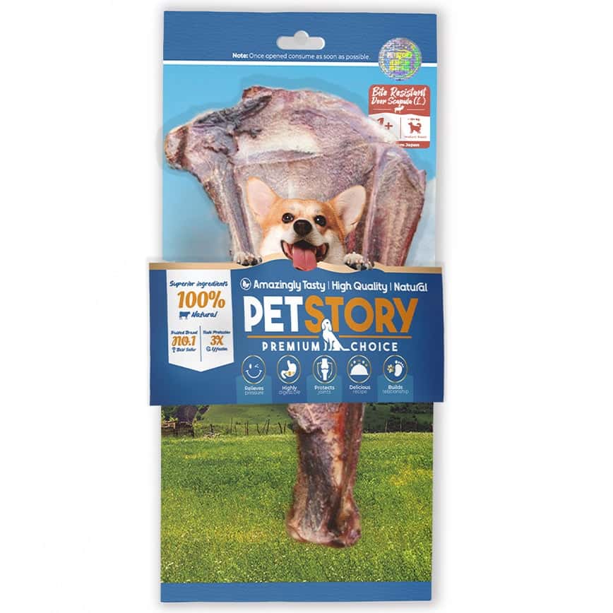 Pet Story 狗零食 訓犬小食 狗狗潔齒磨牙骨 日本無添加鹿骨肩胛骨 (L) 1支 (圖片2)