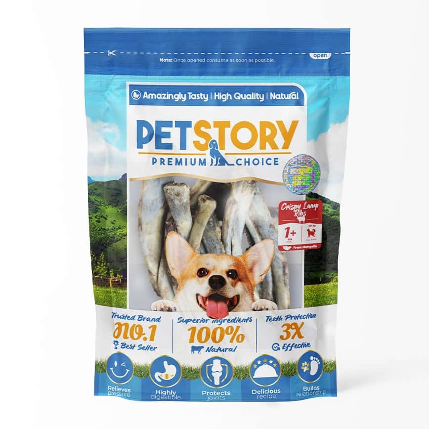 Pet Story 狗零食 訓犬小食 狗狗潔齒磨牙骨 羊骨肋條 200g (圖片2)