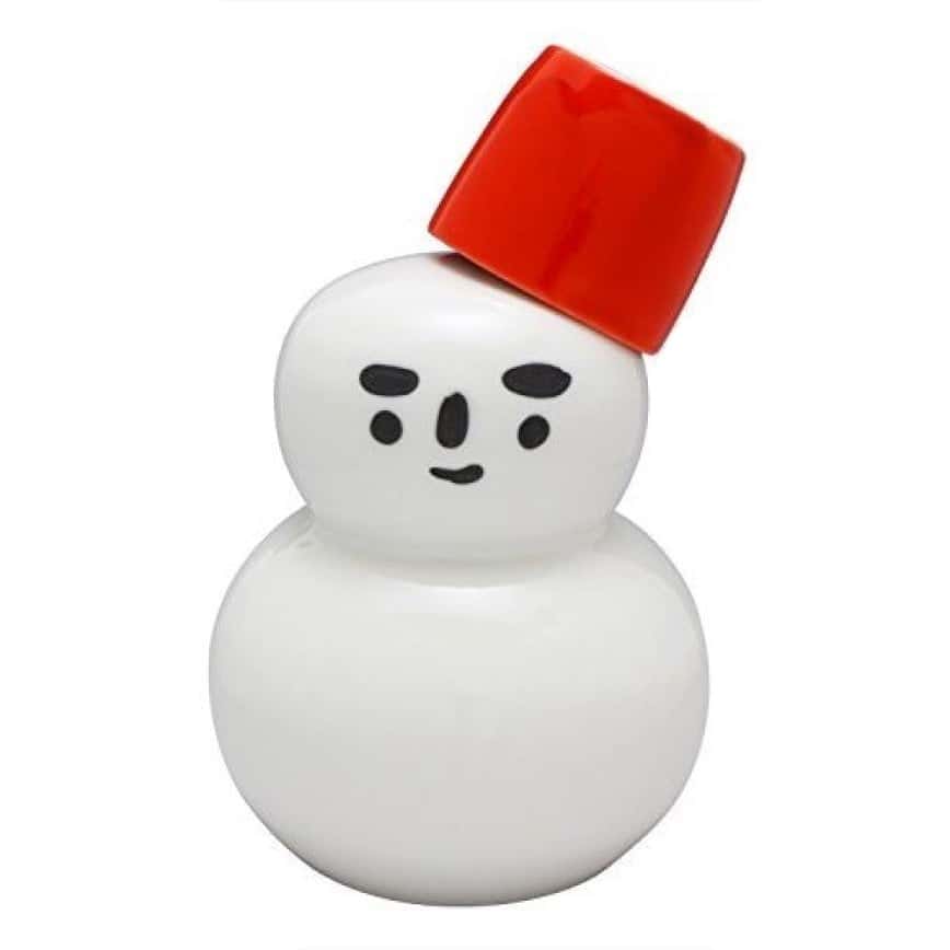 日本清酒壺 美濃燒 雪人清酒壺+杯套裝 (紅) (圖片2)