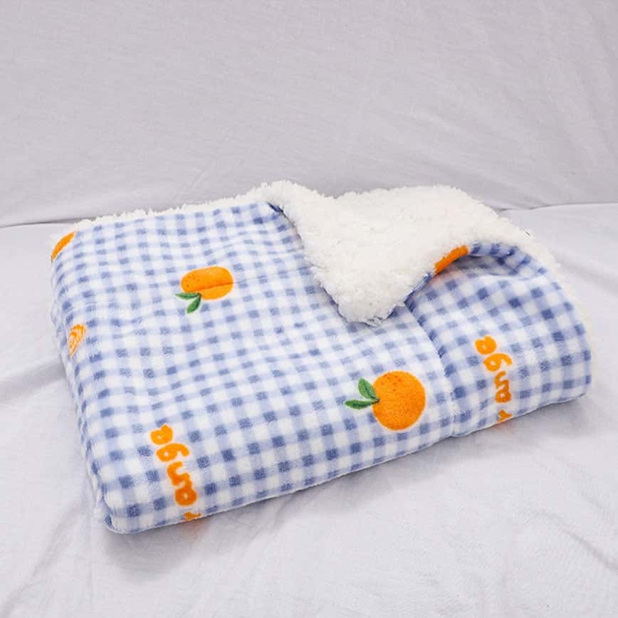 舒適絨雙層加厚寵物小被被 L碼 藍色格仔 (約70x95cm) (圖片2)